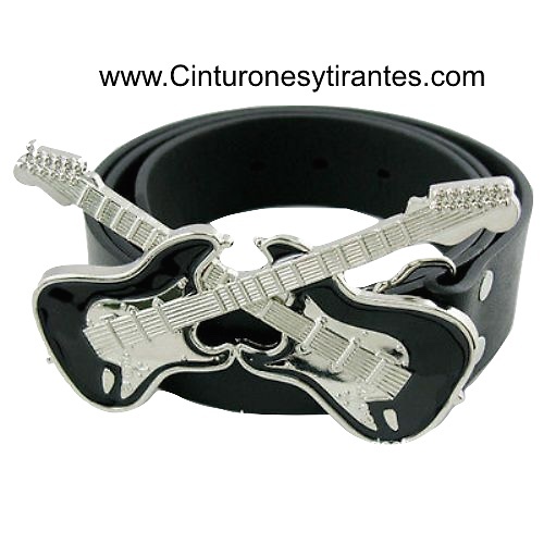 BELT MADE OF LEATHER WITH ELECTRIC GUITAR BUCKLE 