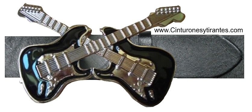 BELT MADE OF LEATHER WITH ELECTRIC GUITAR BUCKLE 