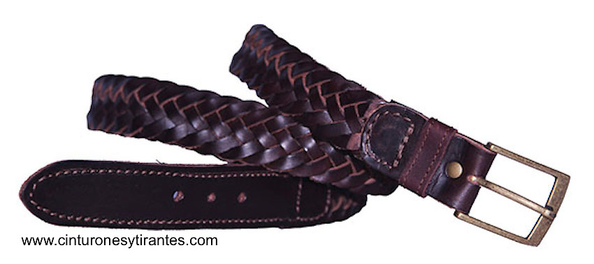 BELT MEN'S LEATHER WOVEN HAND 