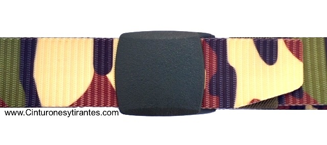 BELT NYLON TAPE WITH BUCKLE AUTOMATIC CAMOUFLEGE 