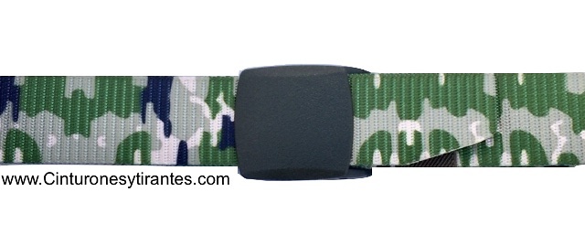 BELT NYLON TAPE WITH BUCKLE AUTOMATIC CAMOUFLEGE 