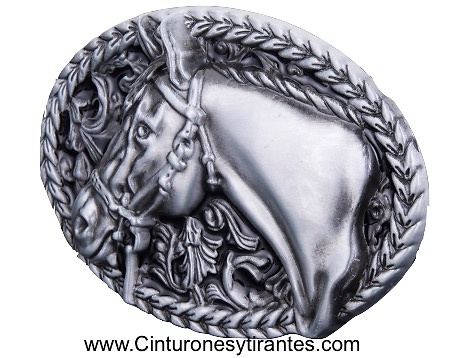 BELT WITH HEAD BUCKLE WITH RELIEF HORSE 