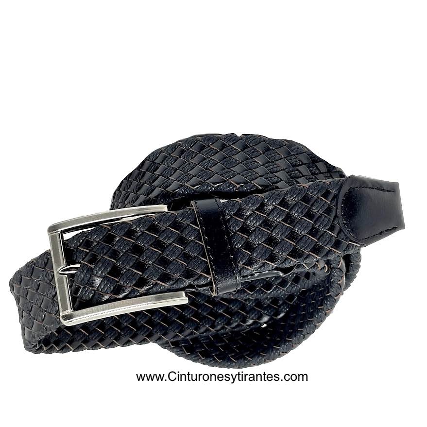 BLACK BRAIDED BELT FOR MAN OR YOUTH 