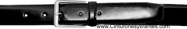 BLACK SHINY LUXURY LEATHER BELT FOR MEN 