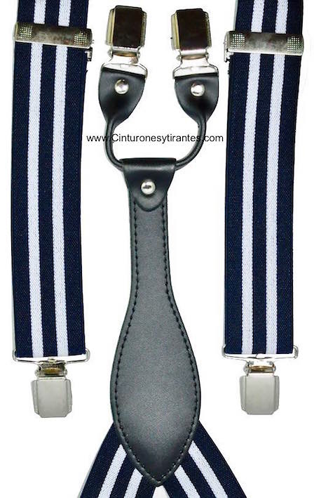 BRACES FOR MAN STRIPES NAVE BLUE AND WHITE 