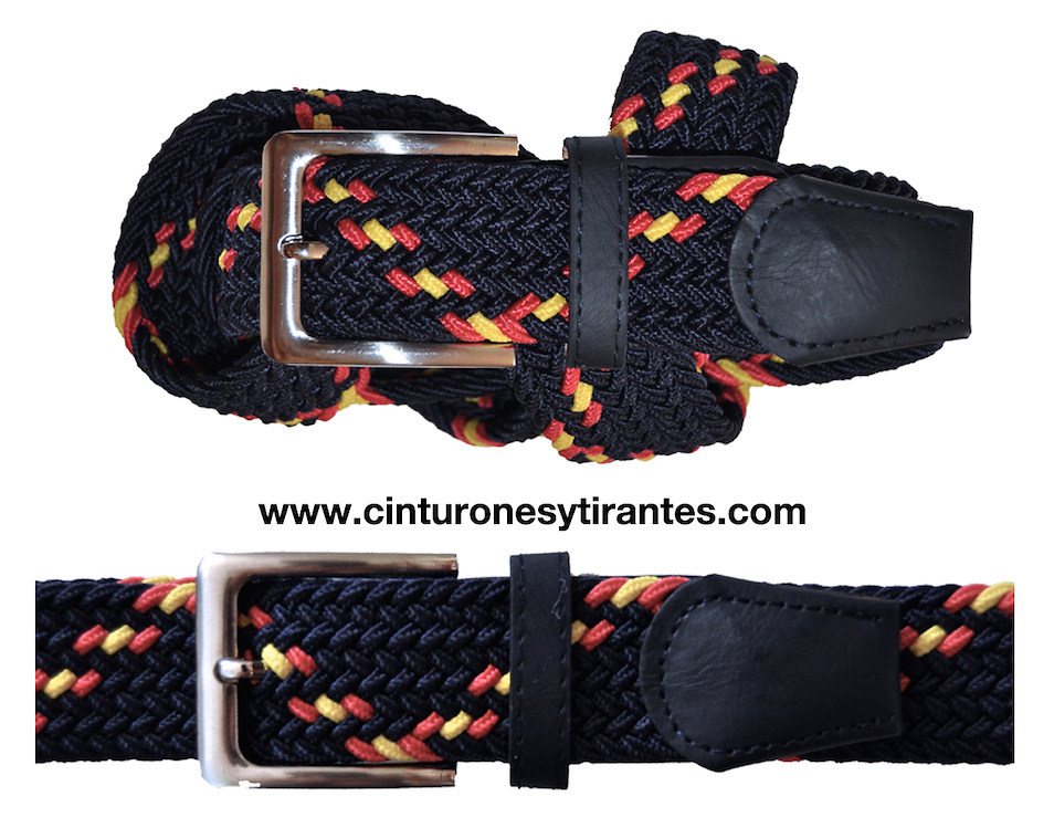 BRAIDED ELASTIC BELT WITH THE COLORS OF SPAIN 