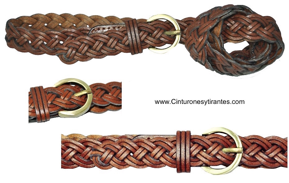 BRAIDED FINE BELT SIMIL LEATHER 