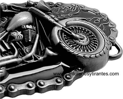 BRLACK LEATHER BELT WITH BUCKLE BIKER CHOPPER BUCKLE WITH CHAIN 