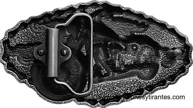 BROWN LEATHER BELT WITH BUCKLE BIKER CHOPPER BUCKLE WITH CHAIN 