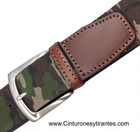 CAMOUFLAGE BELT MADE OF WIDE LEATHE 