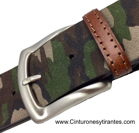 CAMOUFLAGE BELT MADE OF WIDE LEATHE 