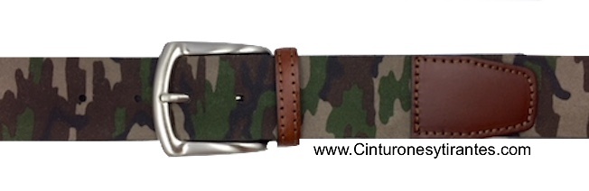 CAMOUFLAGE BELT MADE OF WIDE LEATHE 