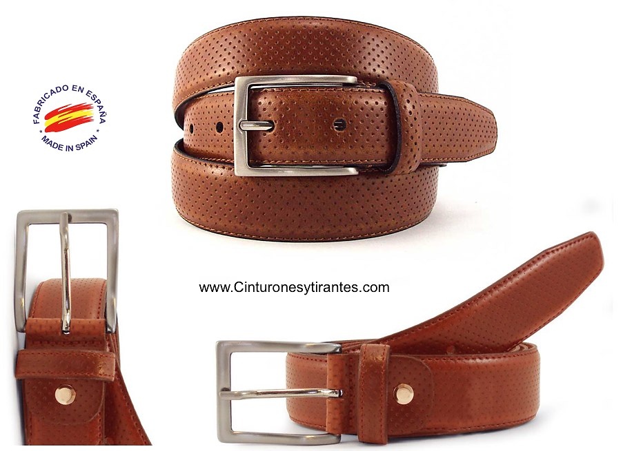 CHOPPED LEATHER GOLF BELT FOR MEN 