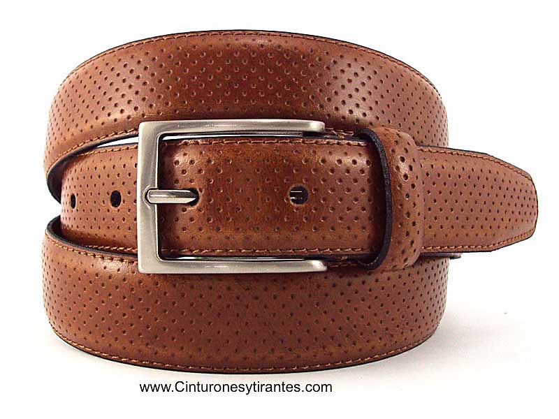 CHOPPED LEATHER GOLF BELT FOR MEN 