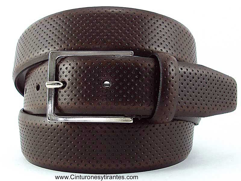 CHOPPED LEATHER GOLF BELT FOR MEN 