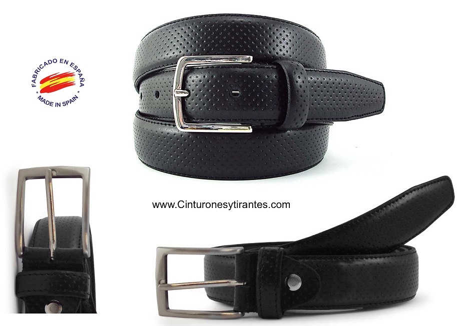 CHOPPED LEATHER GOLF BELT FOR MEN 