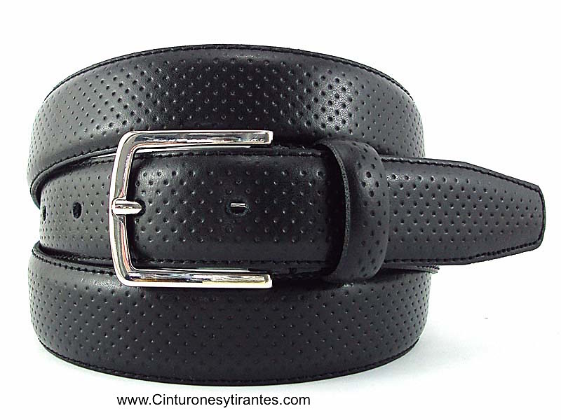 CHOPPED LEATHER GOLF BELT FOR MEN 