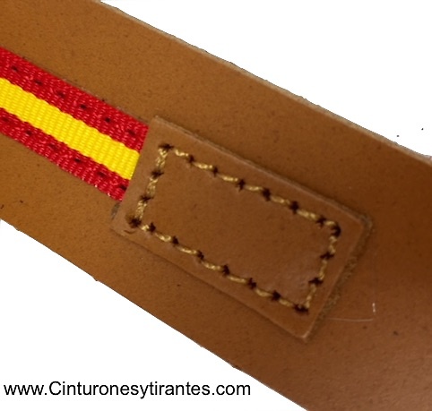 CINTURÓN DE CUERO CON BANDERA DE ESPAÑA 