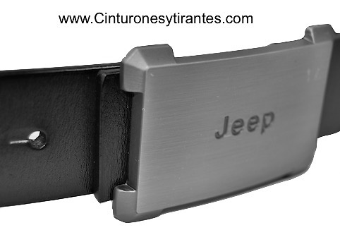 CINTURÓN DE CUERO CON CHAPÓN MARCA JEEP 