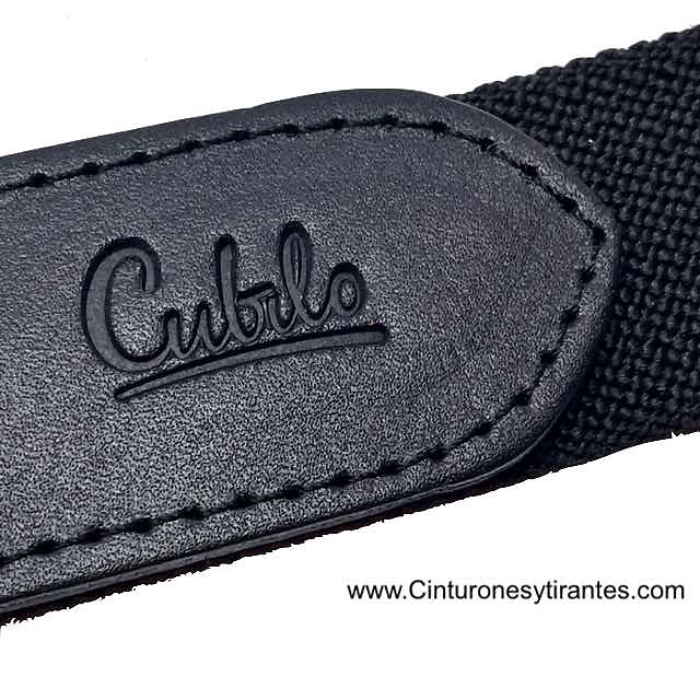 CINTURÓN NEGRO ELASTICO DE PIEL PARA HOMBRE 