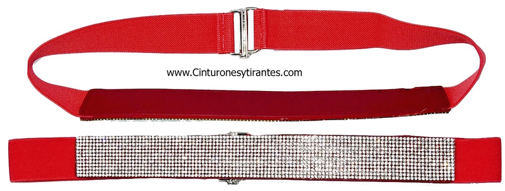 CINTURON DE MUJER AJUSTABLE CON ADORNO DE STRASS 