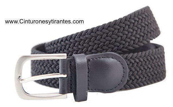 Cinturón elástico trenzado, cinturón tejido con tela, cinturón informal de  tejido elástico para hombre y mujer, presilla de cuero PU Cierre de cuero