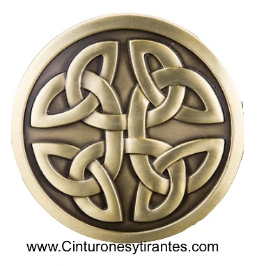 EATHER BELT BUCKLE WITH SOLID METAL CELTIC 