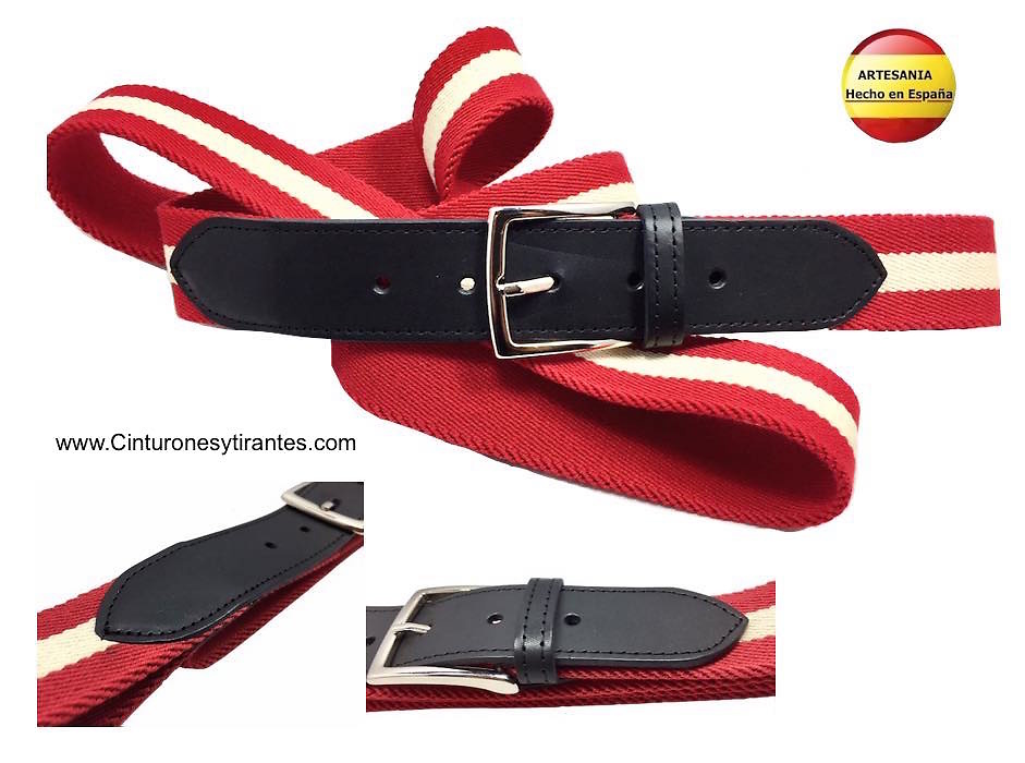 ELASTIC AND LEATHER BELT FOR MEN 