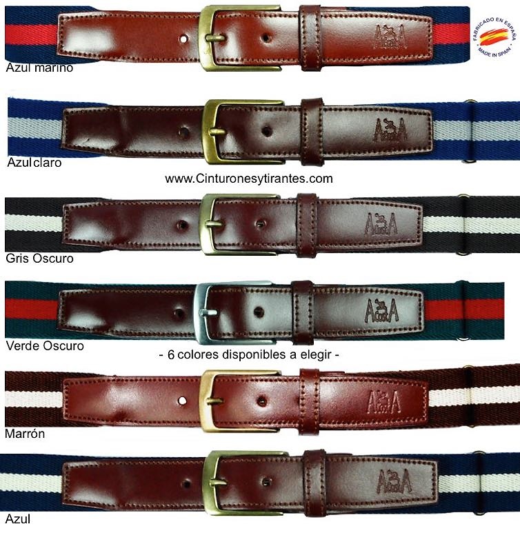 ELASTIC MAN BELTS WITH SIZE AND LEATHER REGULATOR IN THE TERMINATIONS 