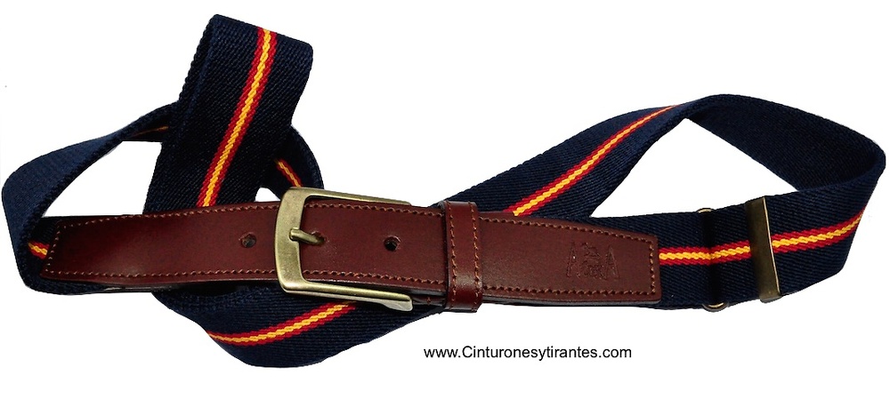 ELASTIC BELTS LEATHER POINTE -SPAIN FLAG 