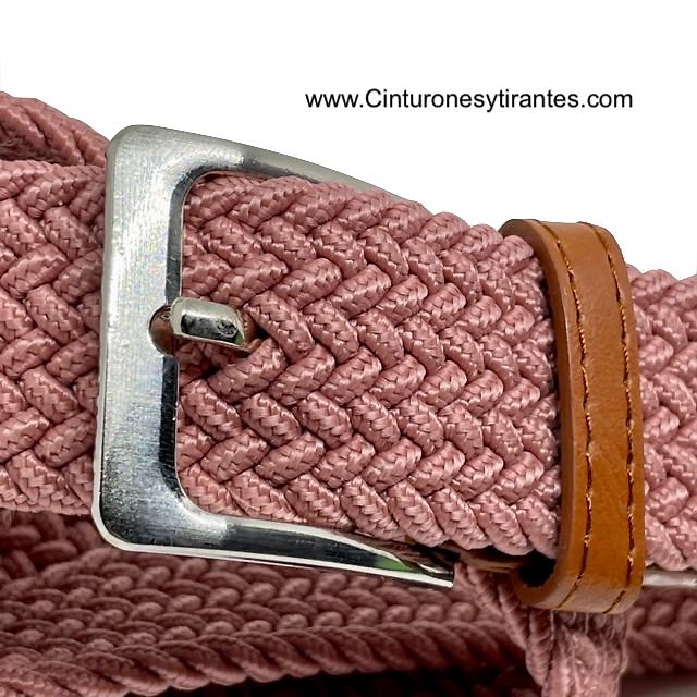 ELASTIC BRAIDED RUBBER BELT FOR WOMEN OR YOUNG GIRL PALE PINK 