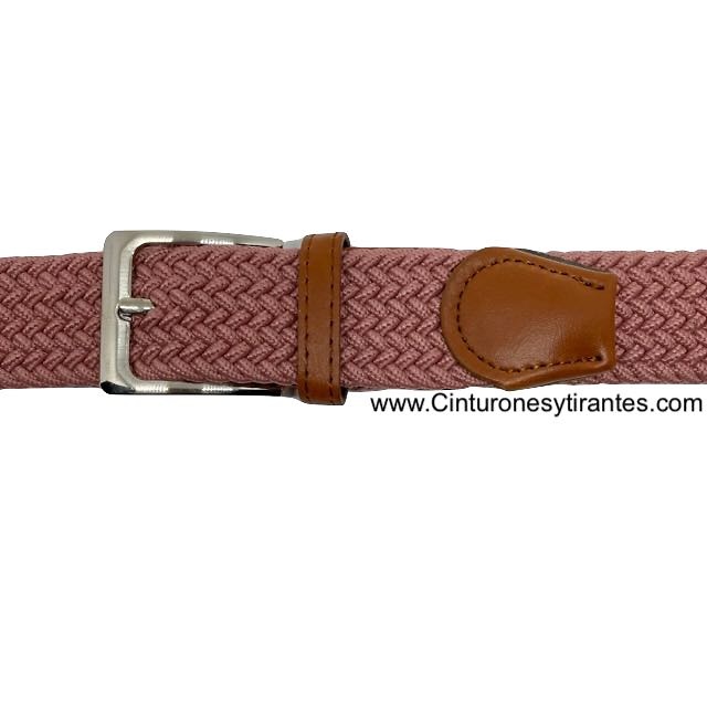 ELASTIC BRAIDED RUBBER BELT FOR WOMEN OR YOUNG GIRL PALE PINK 