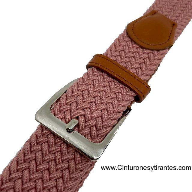 ELASTIC BRAIDED RUBBER BELT FOR WOMEN OR YOUNG GIRL PALE PINK 