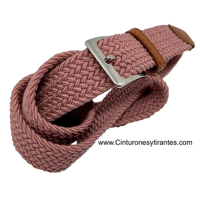 ELASTIC BRAIDED RUBBER BELT FOR WOMEN OR YOUNG GIRL PALE PINK 