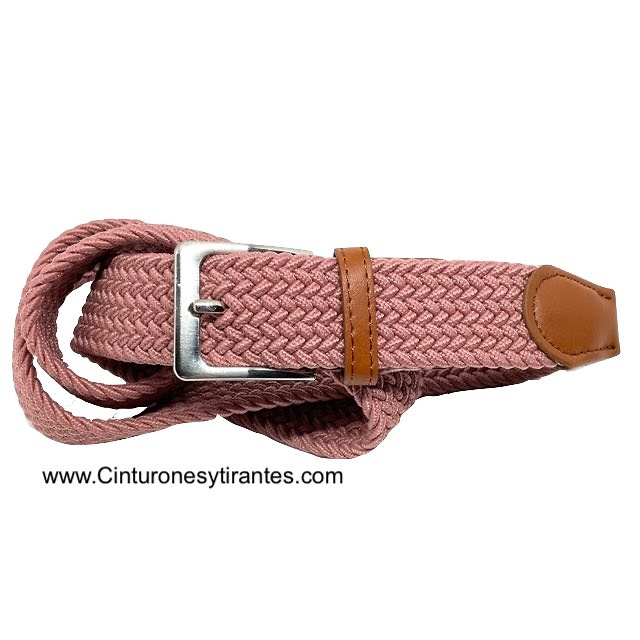 ELASTIC BRAIDED RUBBER BELT FOR WOMEN OR YOUNG GIRL PALE PINK 