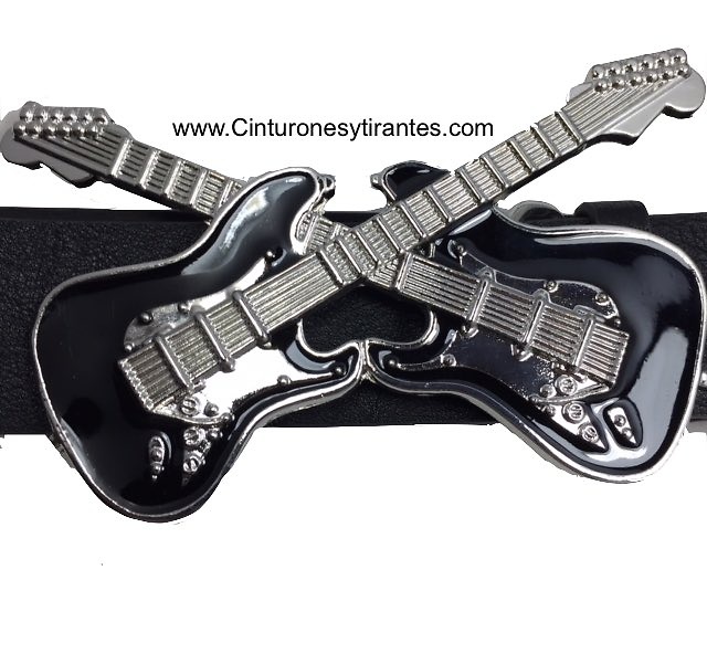 ELECTRIC GUITAR BELT WITH ENAMELED BUCKLE 