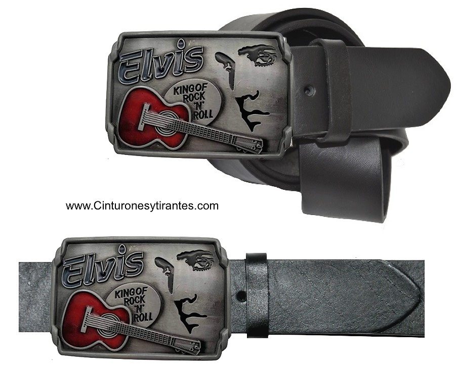 ELVIS BELT MADE OF BLACK LEATHER 