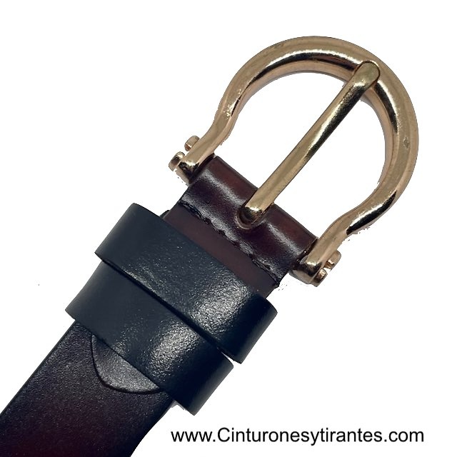 FLORENTINE LEATHER BELT WITH GOLDEN OMEGA BUCKLE 