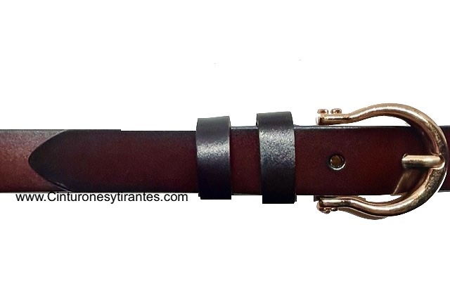 FLORENTINE LEATHER BELT WITH GOLDEN OMEGA BUCKLE 