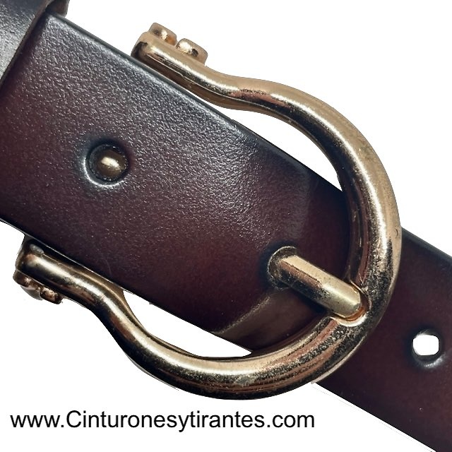 FLORENTINE LEATHER BELT WITH GOLDEN OMEGA BUCKLE 