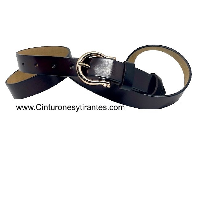 FLORENTINE LEATHER BELT WITH GOLDEN OMEGA BUCKLE 