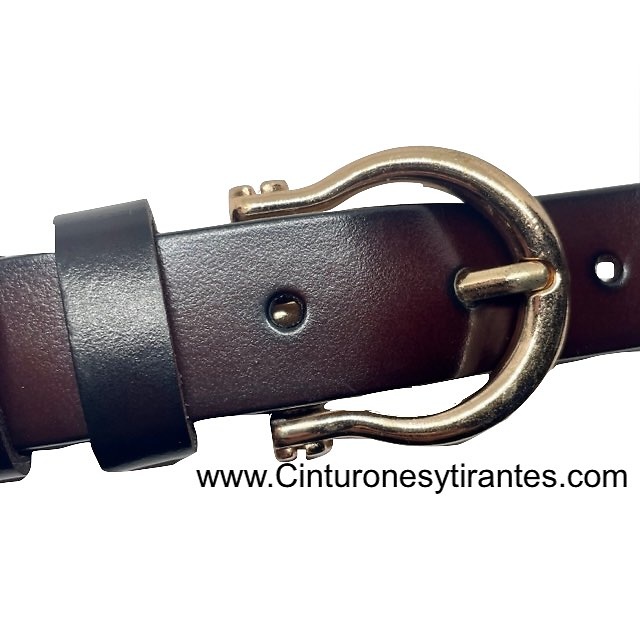 FLORENTINE LEATHER BELT WITH GOLDEN OMEGA BUCKLE 