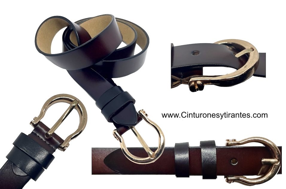 FLORENTINE LEATHER BELT WITH GOLDEN OMEGA BUCKLE 