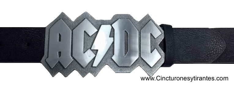 HEAVY METAL BELT WITH METAL BUCKLE ACDC LEATHER 