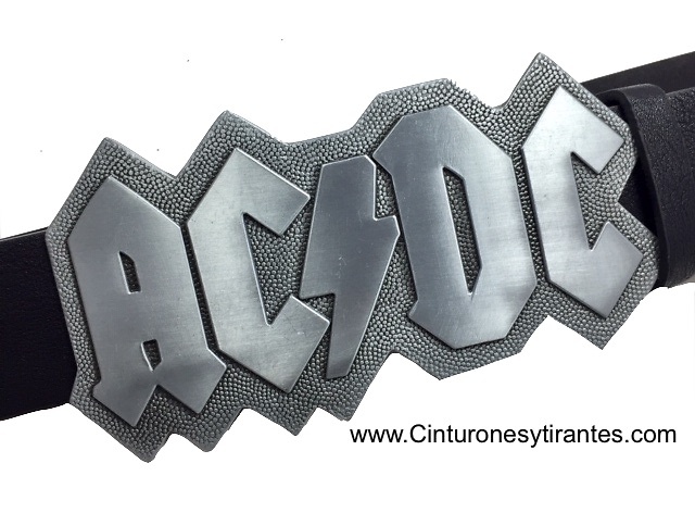 HEAVY METAL BELT WITH METAL BUCKLE ACDC LEATHER 