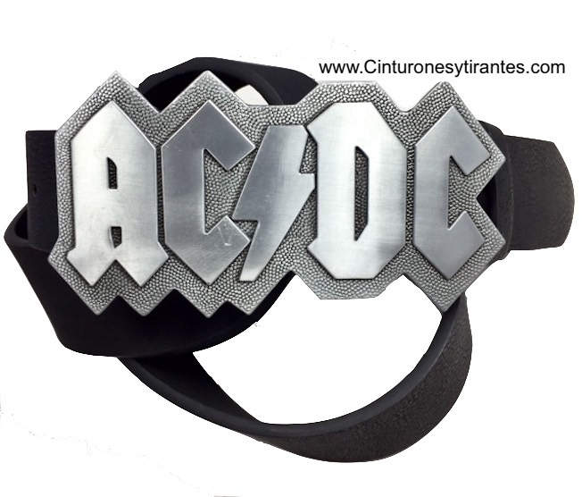 HEAVY METAL BELT WITH METAL BUCKLE ACDC LEATHER 