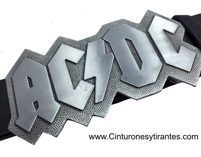 HEAVY METAL BELT WITH METAL BUCKLE ACDC LEATHER 