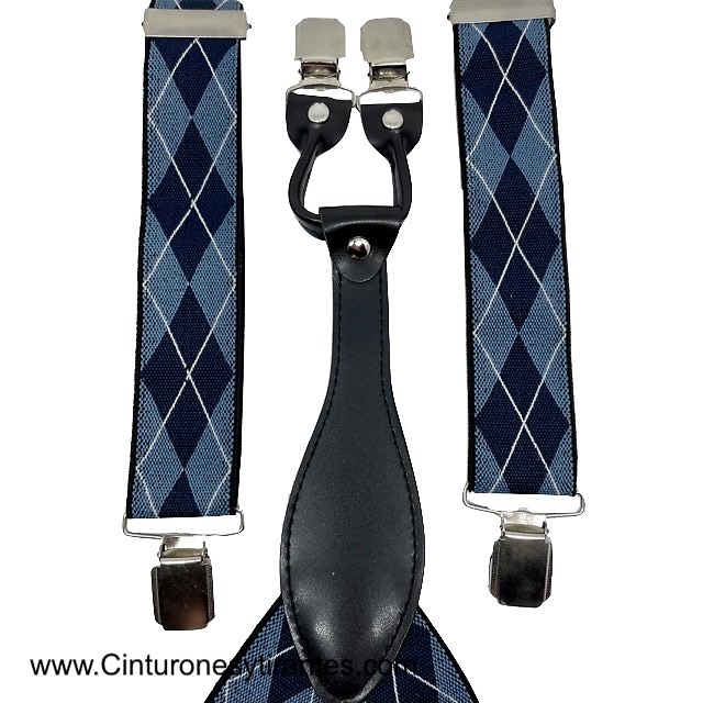 LARGE NAVY BLUE RHOMBUS STRAPS 