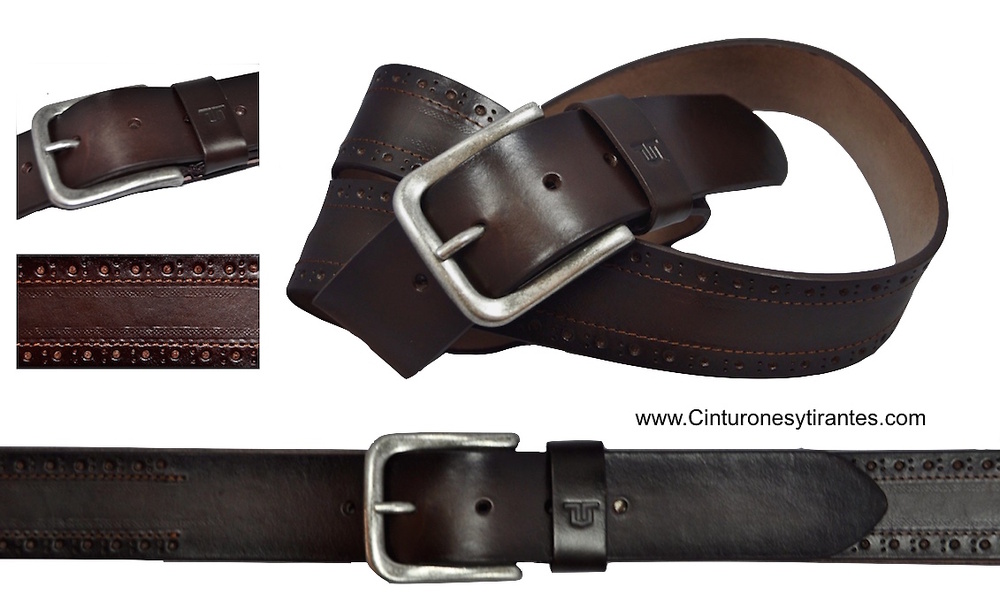 LEATHER BELT JEANS AND SPORT CLOTHING BRAND TITTO BLUNI 