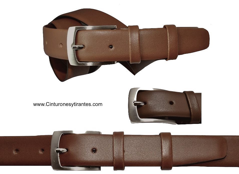 Men&#39;s double-skinned tubular leather belt